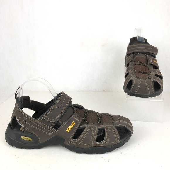 Teva Men's Size 10 Forebay Turkish Coffee Brown Water Ready Shoc Pad Sandals